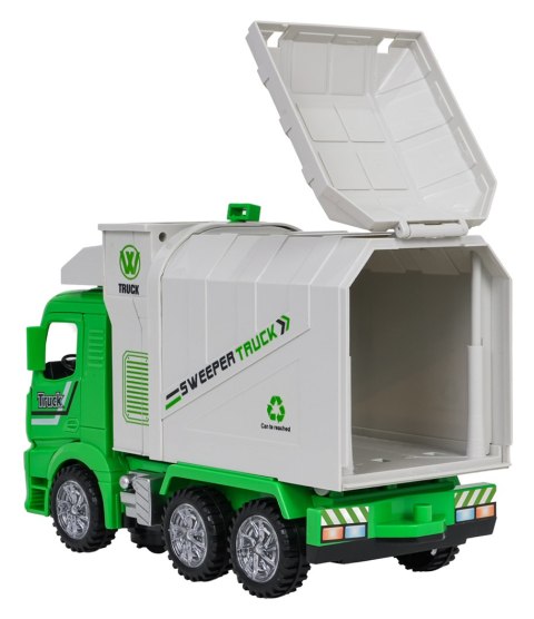 Śmieciarka z Funkcją Świateł i Dźwięku Zielona