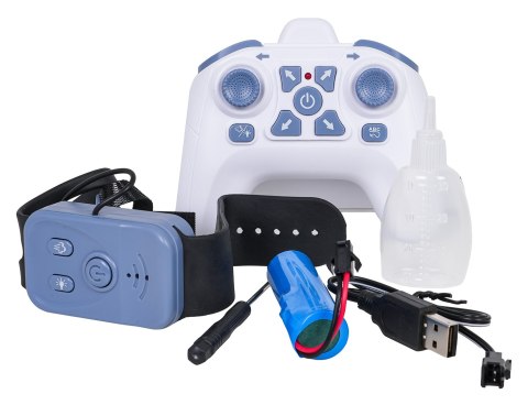 Pojazd z Funkcją Dymu Sterowany z Pilota i Zegarka Biały