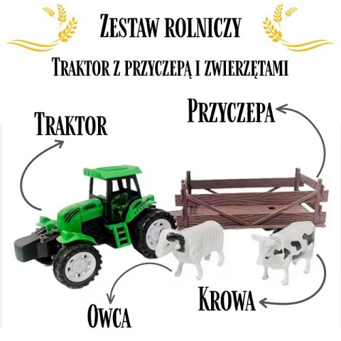 WOOPIE Traktor Rolniczy z Przyczepką i Zwierzętami