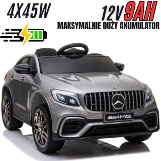 Auto na akumulator Mercedes GLC 4x4 Lakierowany srebrny + POWIĘKSZONY AKUMULATOR 12V7Ah