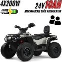 Duży Quad Can Am Outlander ATV 4x200W 24V10Ah Szary