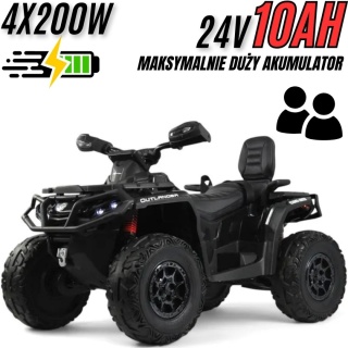 Duży Quad na akumulator Can Am Outlander 4x200W 24V ATV Czarny