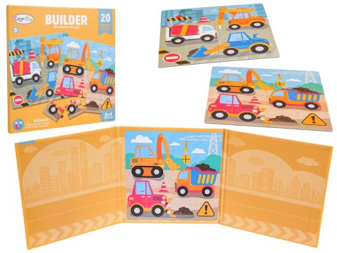 Magnetyczne Puzzle Plac Budowy + Książeczka