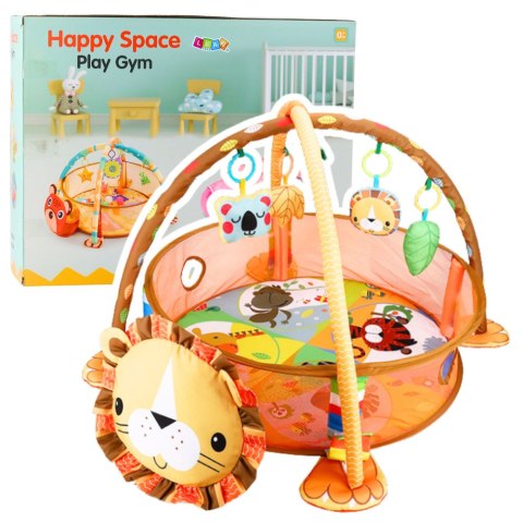 Mata Leżanka Kojec Dla Niemowlaka Basenik Zawieszki Kulki 20 szt 3w1 Lew