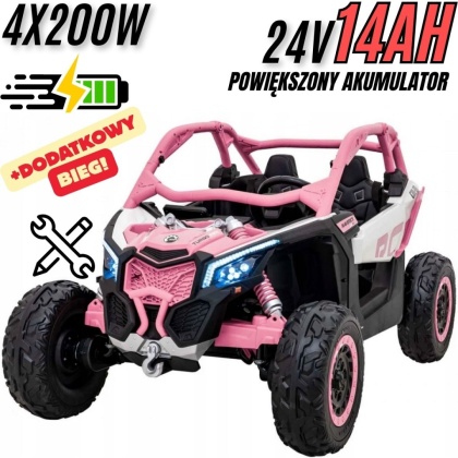 Pojazd Buggy CAN-AM Maverick Turbo RR 4x200W 2x24V7Ah Różowy