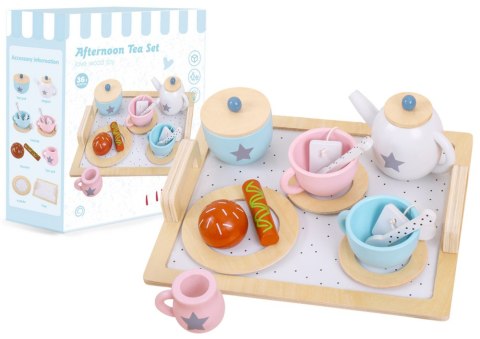 Serwis Kawowy Herbata Drewniany Zestaw Małe Agd Ciastka