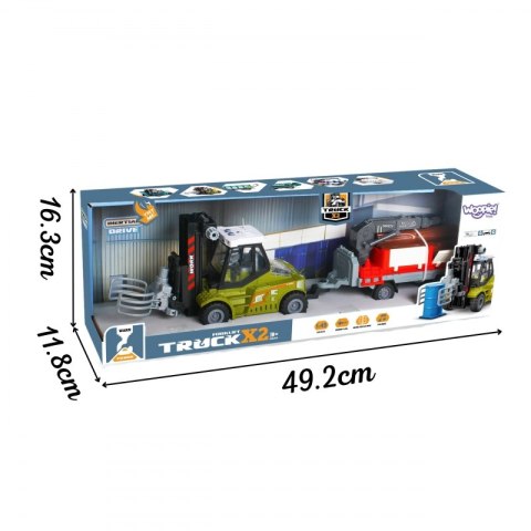 WOOPIE Wózek Widłowy Zaciskowy z Przyczepą Dźwięki Światła