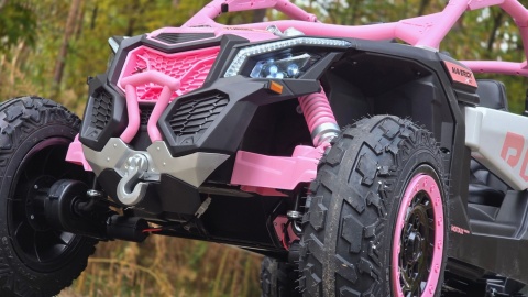Pojazd Buggy CAN-AM Maverick DELUXE + POMPOWANE KOŁA 4x200W 2x24V10Ah Różowy
