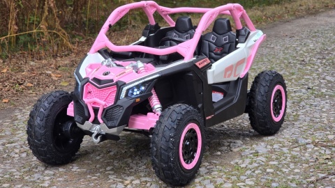 Pojazd Buggy CAN-AM Maverick DELUXE + POMPOWANE KOŁA 4x200W 2x24V10Ah Różowy