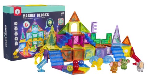 Zestaw Klocków Magnetycznych 3D ZOO 64el.