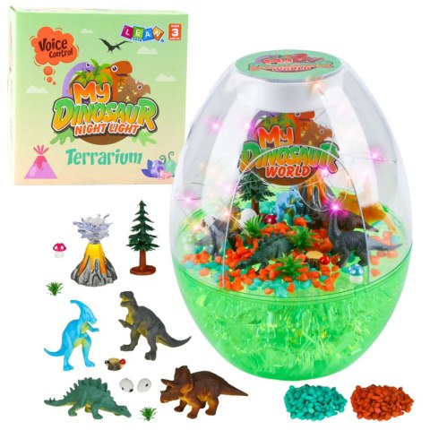 Zestaw Kreatywny Terrarium z Dinozaurami Lampka Nocna Sterowanie Głosem DIY