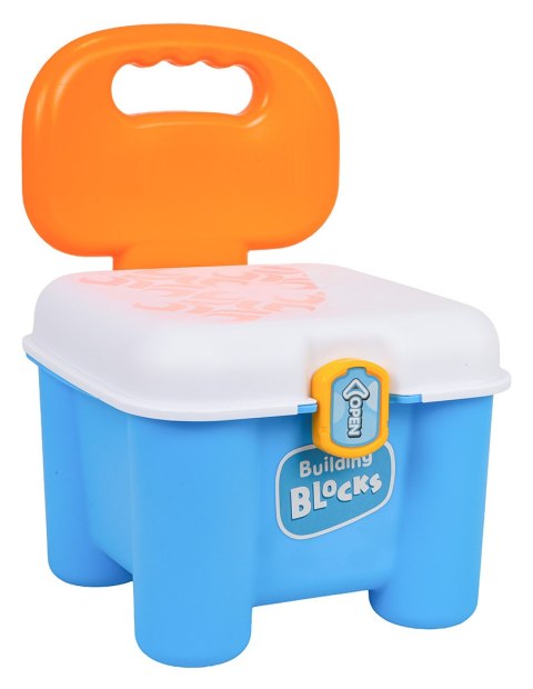 Zestaw Miękkich Klocków + Krzesełko Schowek Niebieskie