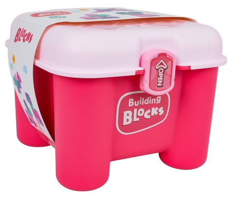 Zestaw Miękkich Klocków + Krzesełko Schowek Różowy