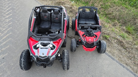 Auto na akumulator Buggy CAN-AM Maverick 3 PREMIUM DELUXE Czerwony + POMPOWANE KOŁA + POWIĘKSZONY AKUMULATOR