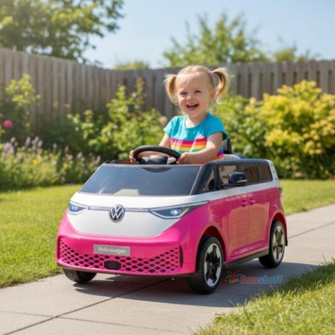 Auto na akumulator Volkswagen ID BUZZ 2x45W 12V + PILOT Różowy