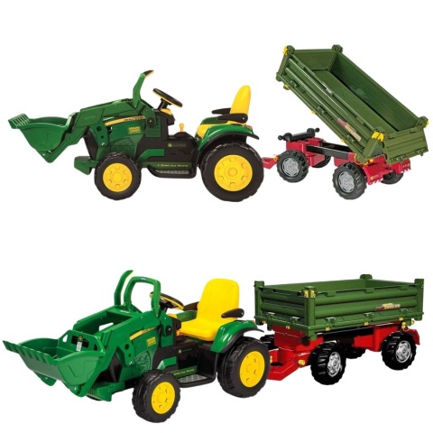 ZESTAW John DEERE koparka + przyczepka dwuosiowa MULTITRAILER