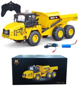 DUŻA WYWROTKA HUINA 1553 CIĘŻARÓWKA ZDALNIE STEROWANA PRZEGUBOWA NA PILOTA LEDY DŹWIĘK