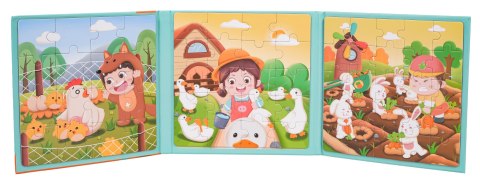 Magnetyczne Puzzle Farma + Książeczka