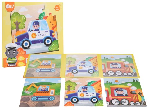 Magnetyczne Puzzle Pojazdy + Książeczka