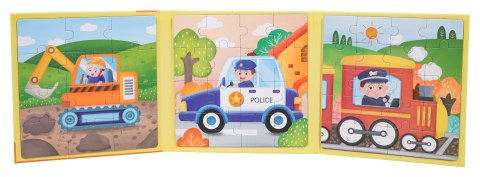 Magnetyczne Puzzle Pojazdy + Książeczka