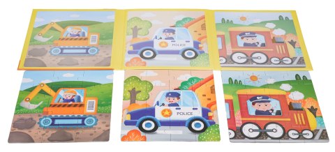 Magnetyczne Puzzle Pojazdy + Książeczka
