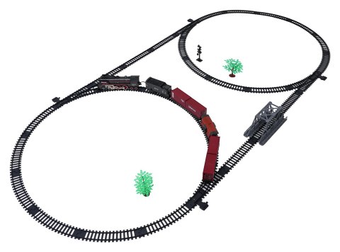 Kolejka Retro z Funkcją Świateł, Dźwięku i Dymu 207cm