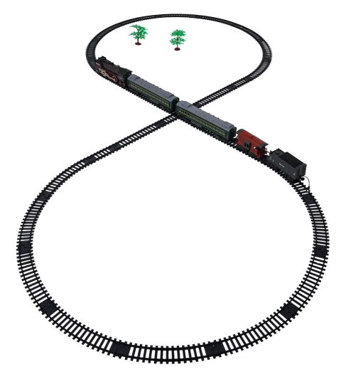 Kolejka Retro z Funkcją Świateł, Dźwięku i Dymu 216cm