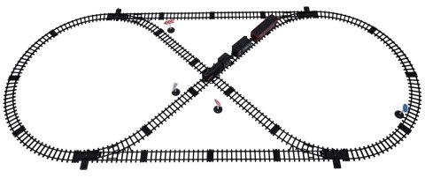 Kolejka z Pociągami z Funkcją Dymu, Świateł i Dźwięku