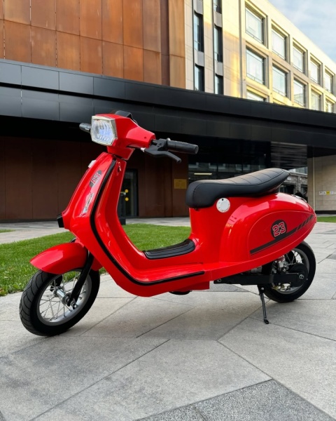 Motorek Skuter na akumulator 24V10Ah o mocy 350W + pompowane koła Retro 23 Czerwony