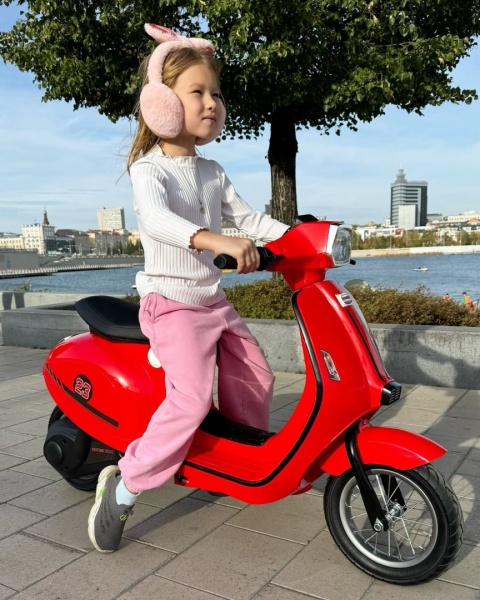 Motorek Skuter na akumulator 24V10Ah o mocy 350W + pompowane koła Retro 23 Czerwony