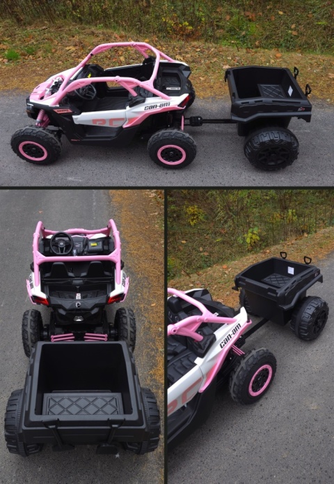 Pojazd Buggy CAN-AM Maverick Turbo RR 4x200W 2x24V7Ah Różowy
