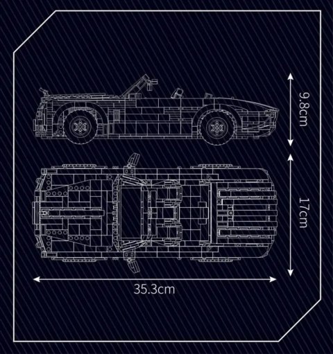 Zestaw Klocków Pojazd Biały Kabriolet 1603el.