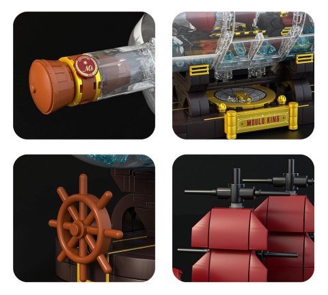 Zestaw Klocków Statek Piracki Czerwony w Butelce 885el.