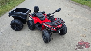 Duży Quad na akumulator + PRZYCZEPA Can Am Outlander 4x200W 24V ATV Czerwony