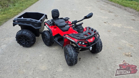 Duży Quad na akumulator + PRZYCZEPA Can Am Outlander 4x200W 24V ATV Czerwony