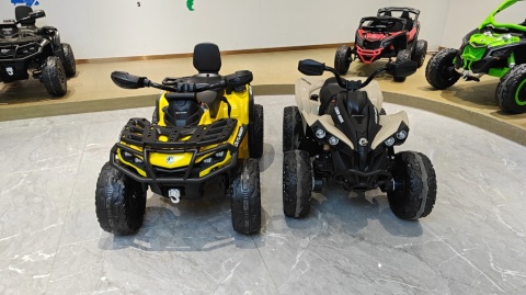 Duży Quad na akumulator + PRZYCZEPA Can Am Outlander 4x200W 24V ATV Szary