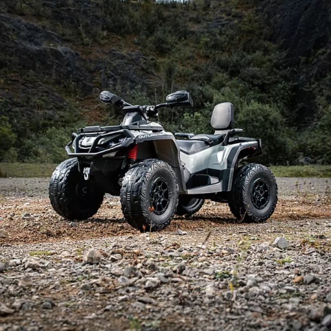Duży Quad na akumulator + PRZYCZEPA Can Am Outlander 4x200W 24V ATV Szary