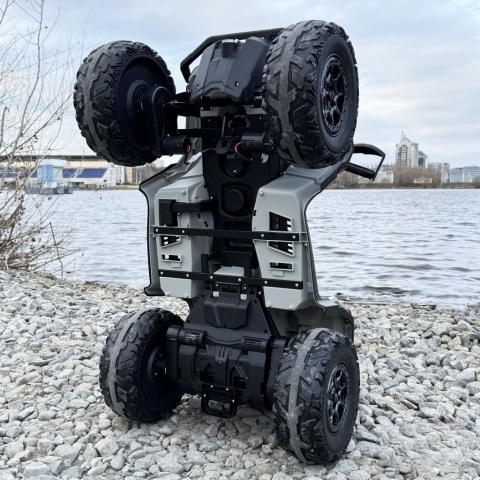 Duży Quad na akumulator + PRZYCZEPA Can Am Outlander 4x200W 24V ATV Szary