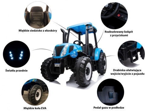 Traktor na akumulator NEW H T7 A011 24V 2x200W + KABINA + PILOT