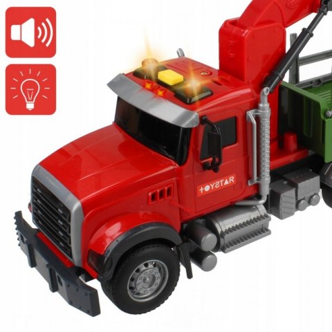 WOOPIE Ciężarówka z Ruchomym Dźwigiem do Drewna Dźwięk Światła 1:14