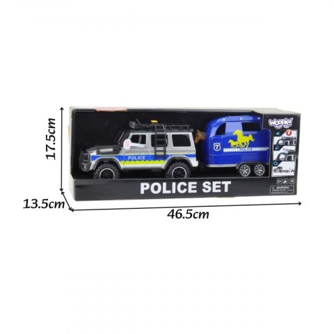 WOOPIE Zestaw Samochód Terenowy Policyjny z Przyczepą dla Konia