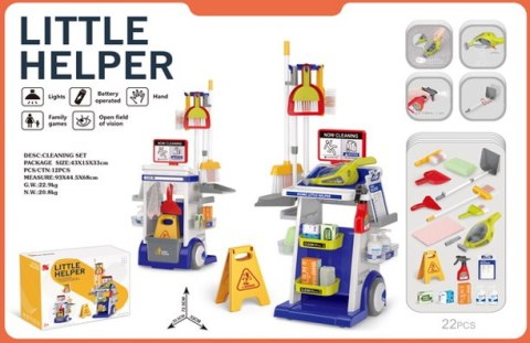 Zestaw Do Sprzątania na Wózku z Tabliczką Niebieski