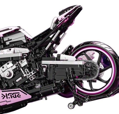 Zestaw Klocków Motocykl Ścigacz Różowy 2066el.