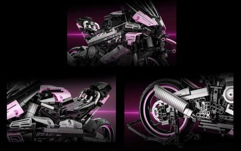 Zestaw Klocków Motocykl Ścigacz Różowy 2066el.