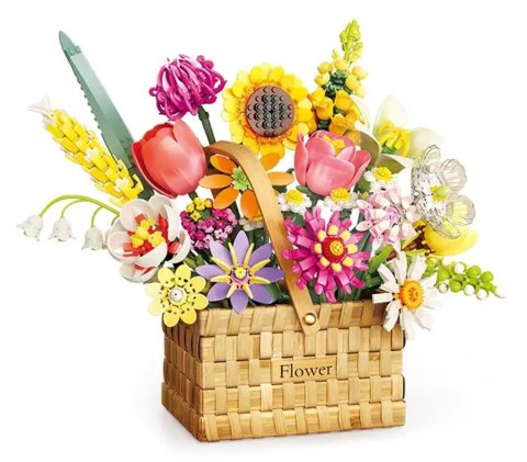 Zestaw Klocków Wiosenny Bukiet w Koszyku 1615el.