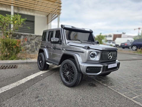 Auto na akumulator Mercedes Benz G63 AMG GIGANT XXL 4x200W 24V Srebrny LAKIEROWANY + Panel MP4 + POWIĘKSZONY AKUMULATOR 24V20Ah