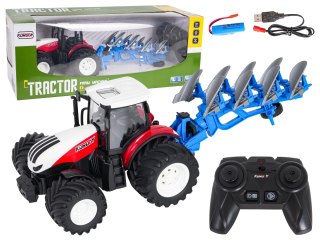 Traktor Czerwony R/C Z Pługiem