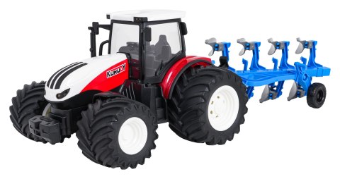Traktor Czerwony R/C Z Pługiem