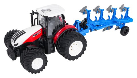 Traktor Czerwony R/C Z Pługiem