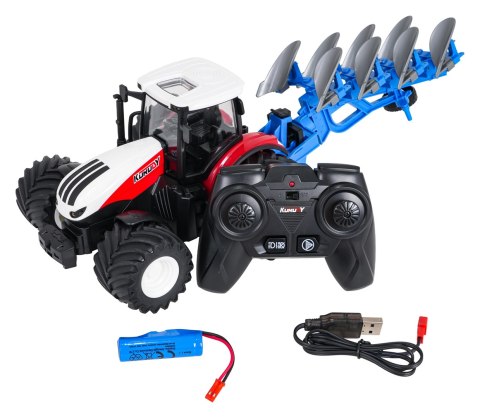 Traktor Czerwony R/C Z Pługiem